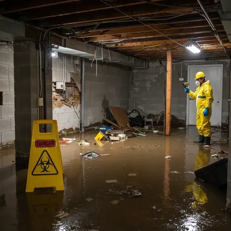 Flooded Basement Electrical Hazard in Caledonia, WI Property